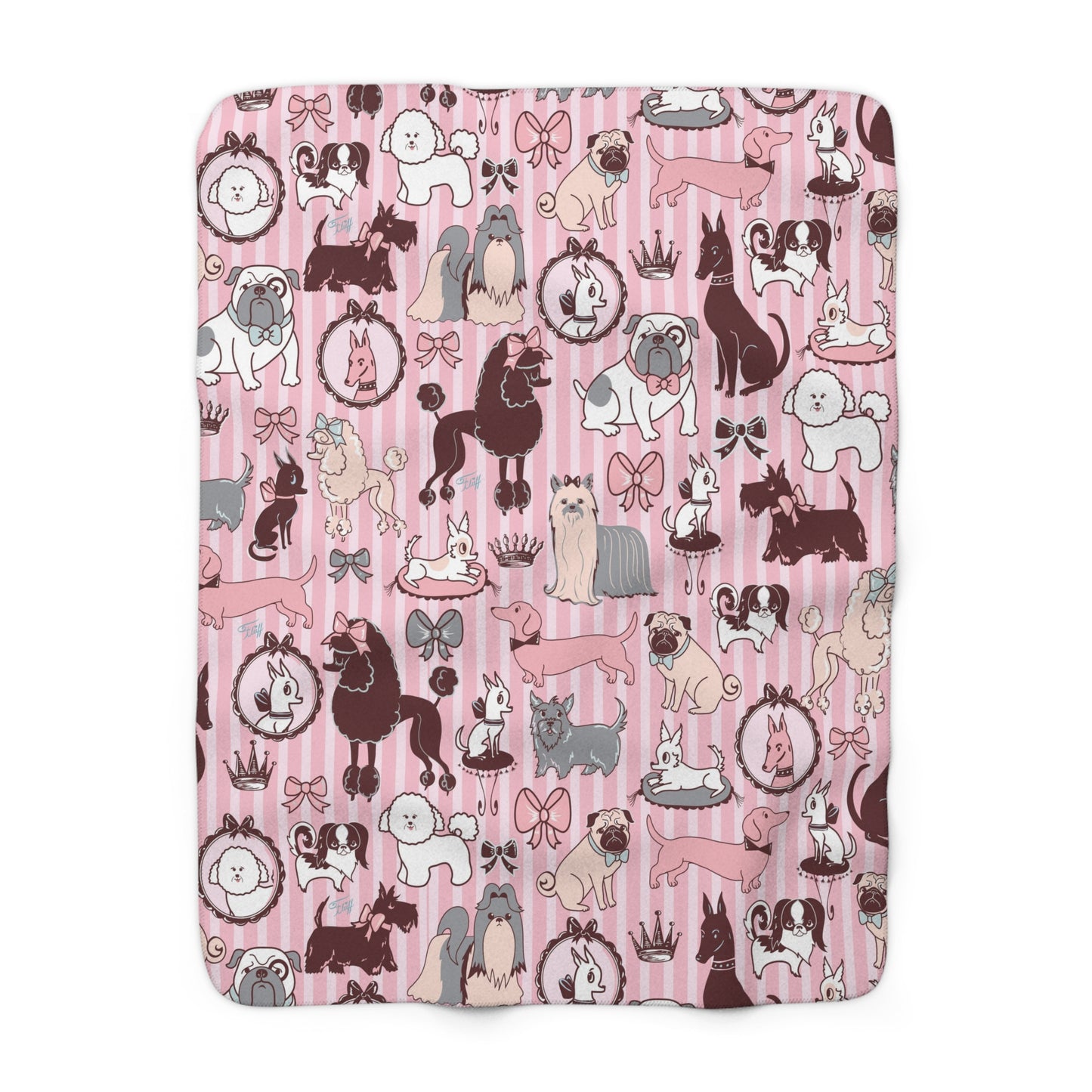 Doggy Boudoir Pink • Sherpa Fleece Blanket
