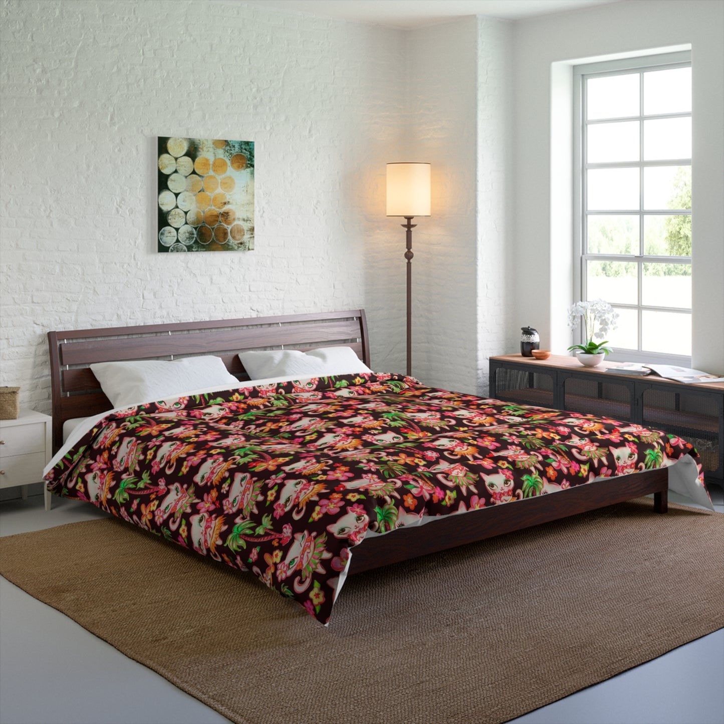 Hula Kitties Chocolate • Comforter