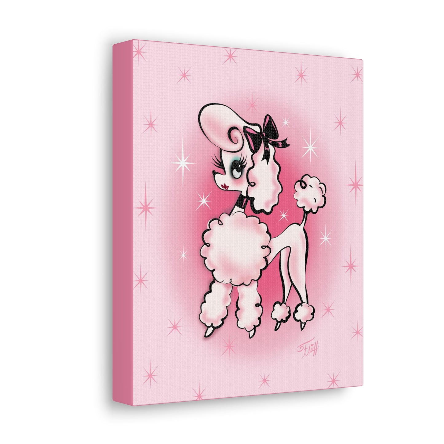 Posh Poodle on Pink • Canvas Gallery Wrap