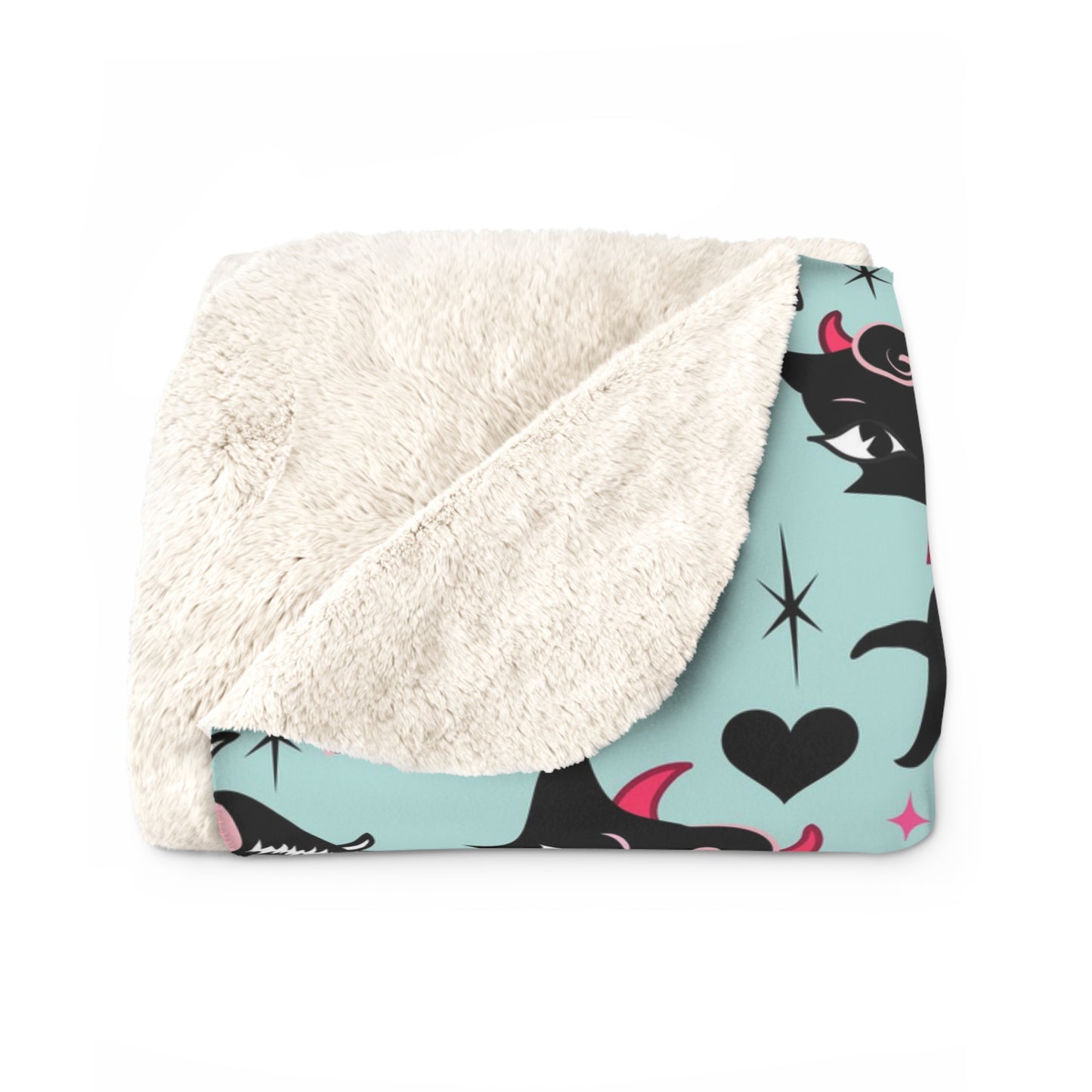 Devil Kitties Mint  • Sherpa Fleece Blanket
