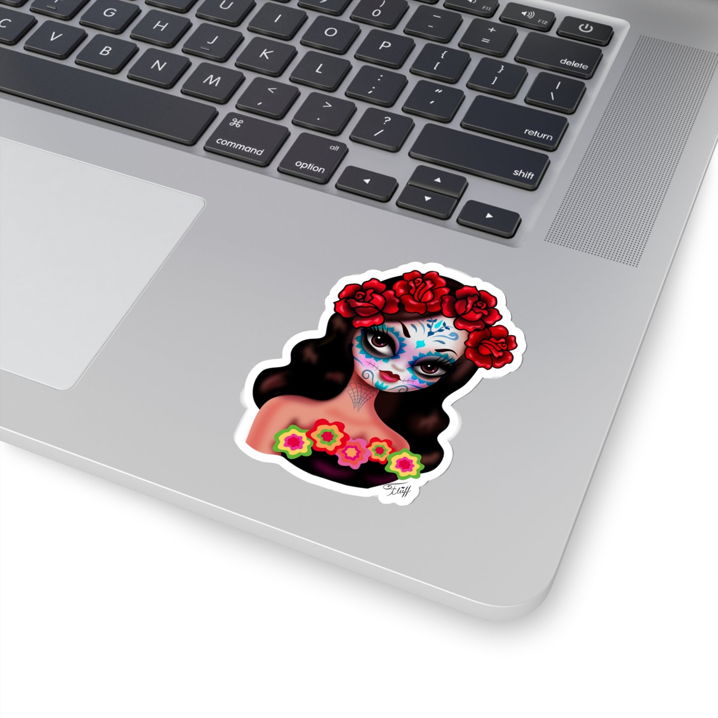 Day of the Dead• Girl with Roses • Kiss-Cut Sticker