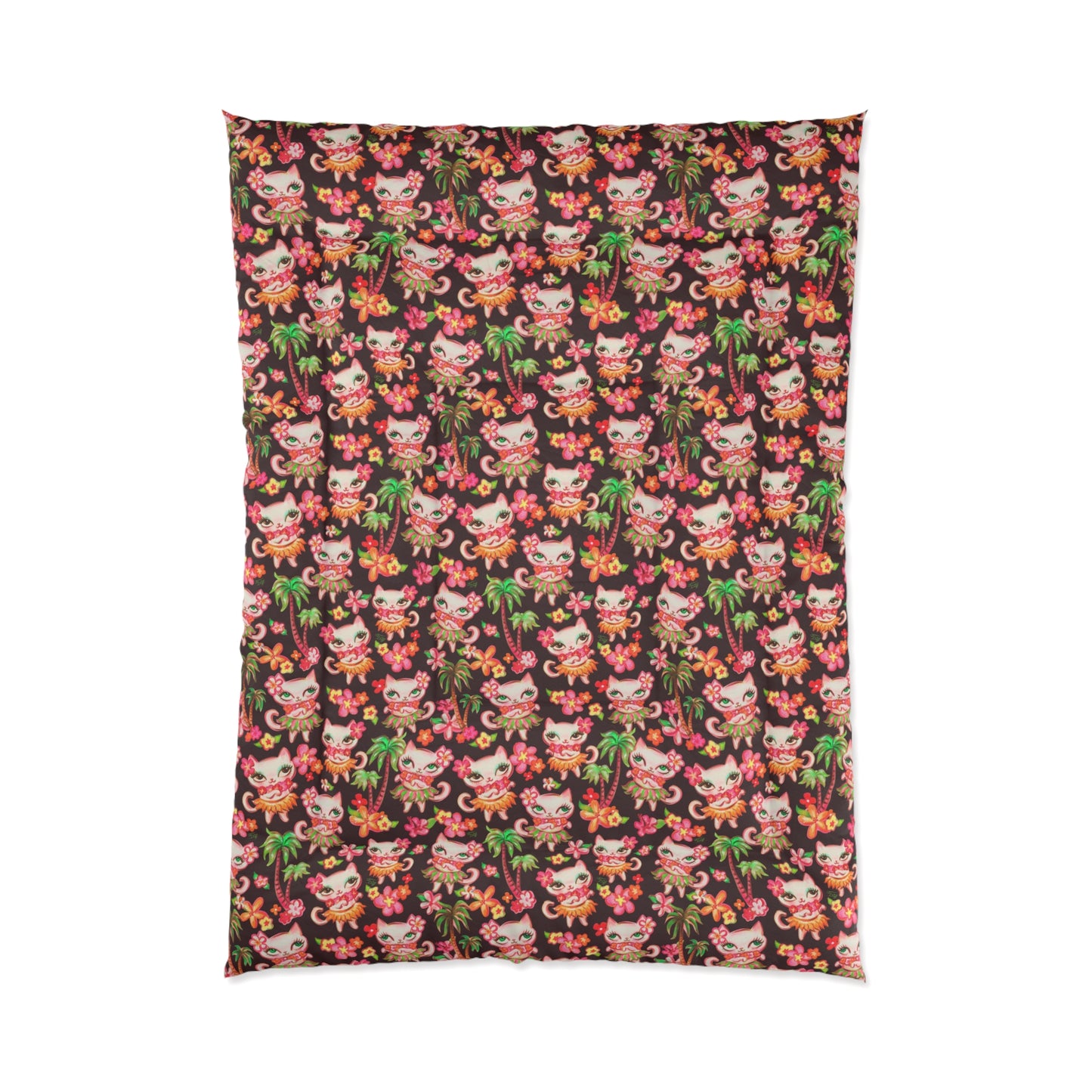 Hula Kitties Chocolate • Comforter