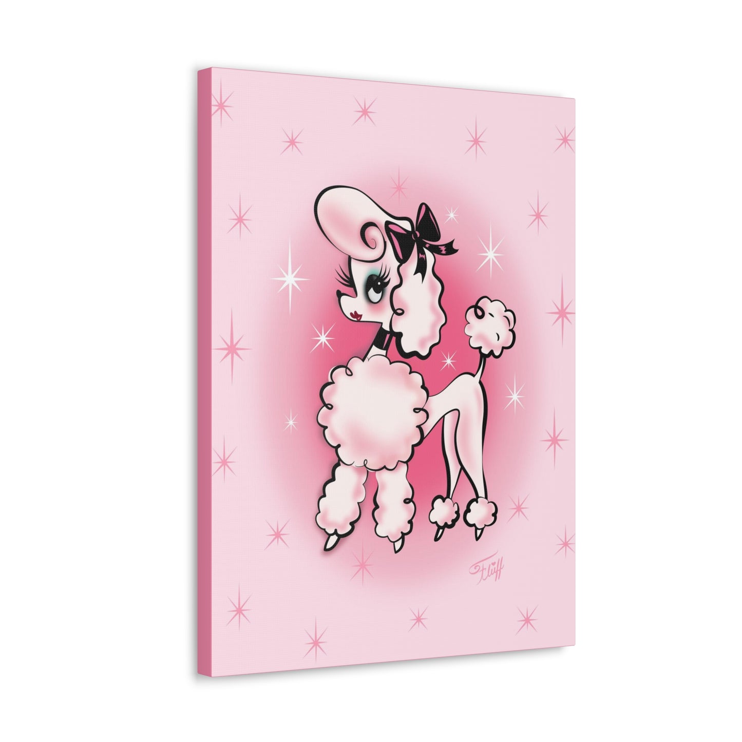 Posh Poodle on Pink • Canvas Gallery Wrap