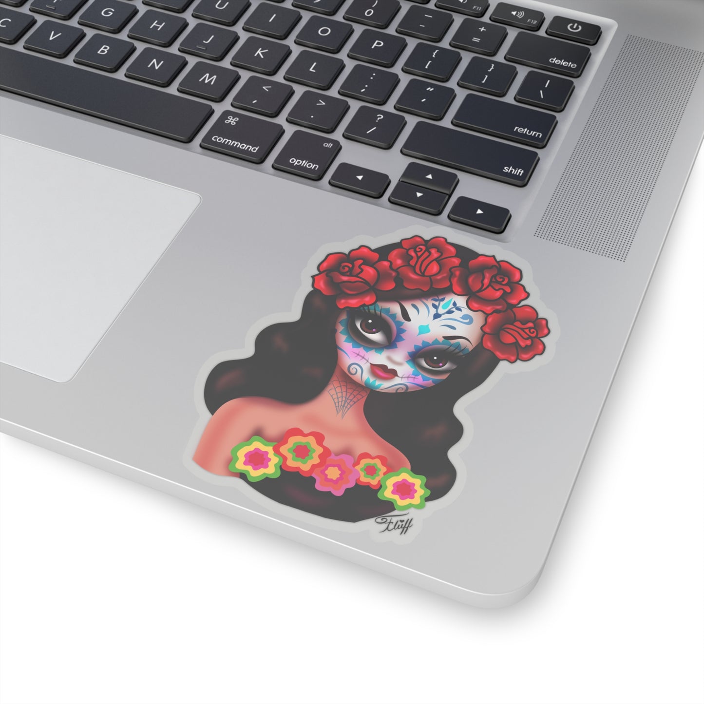 Day of the Dead• Girl with Roses • Kiss-Cut Sticker