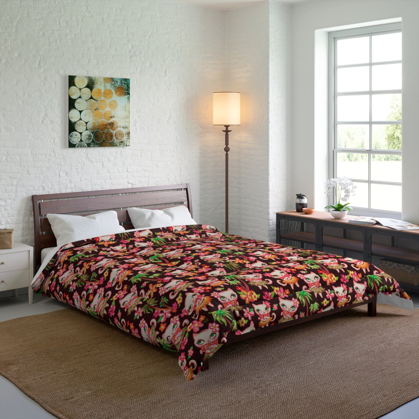 Hula Kitties Chocolate • Comforter