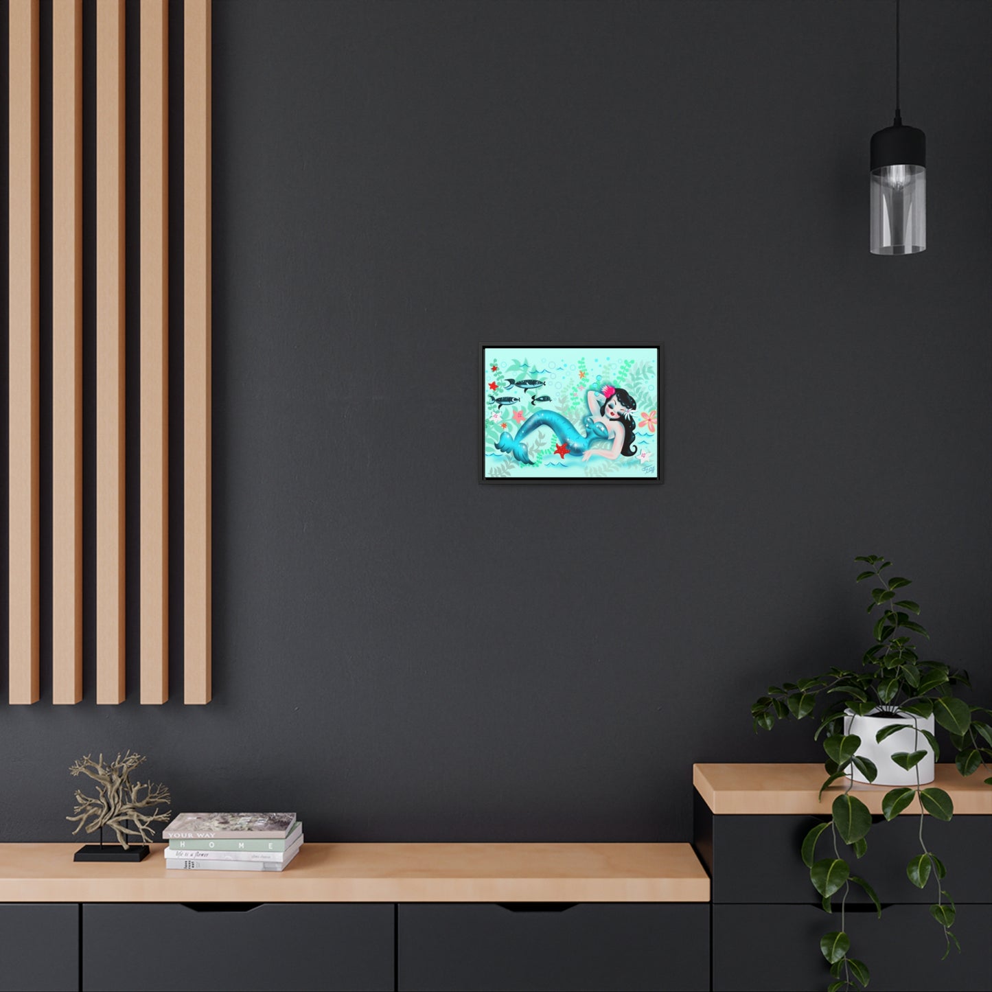 Dozing Mermaid • Framed Canvas Gallery Wrap
