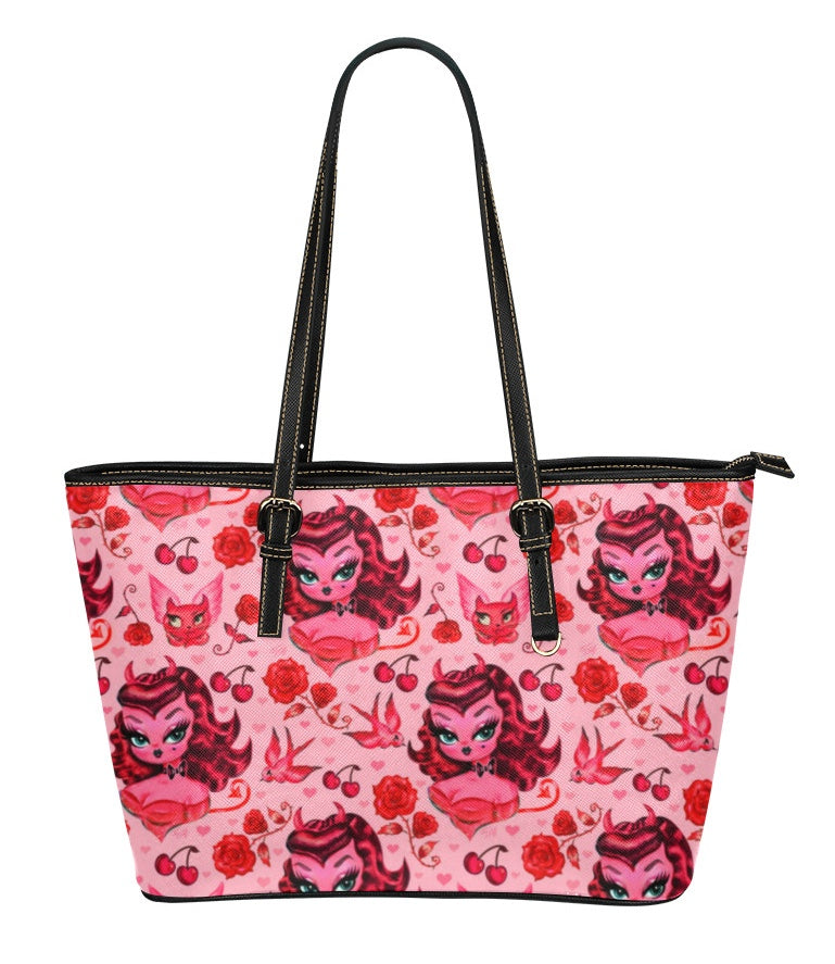 Devil Dolly with Roses and Cherries  • Purse Tote