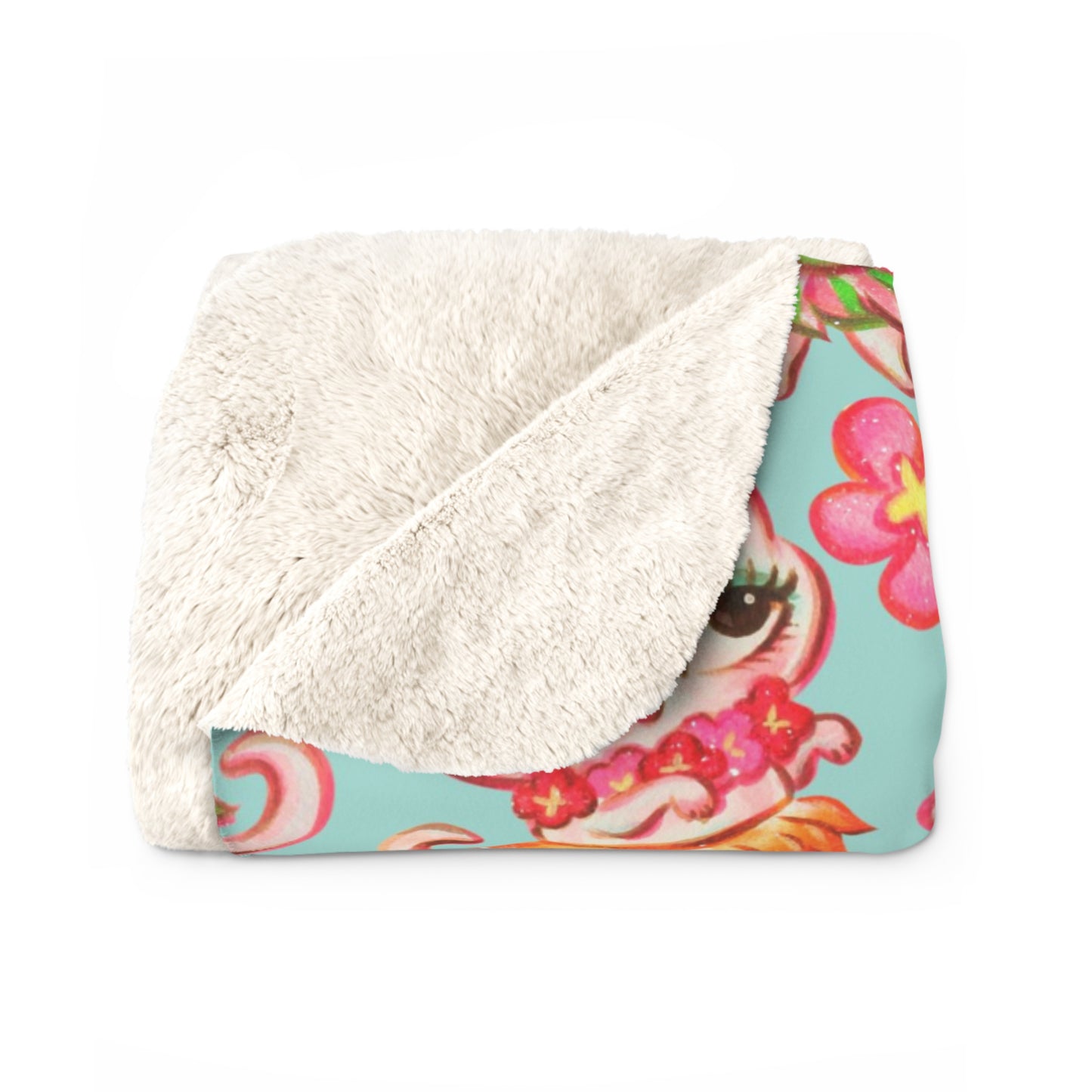 Hula Kitties Aqua • Sherpa Fleece Blanket