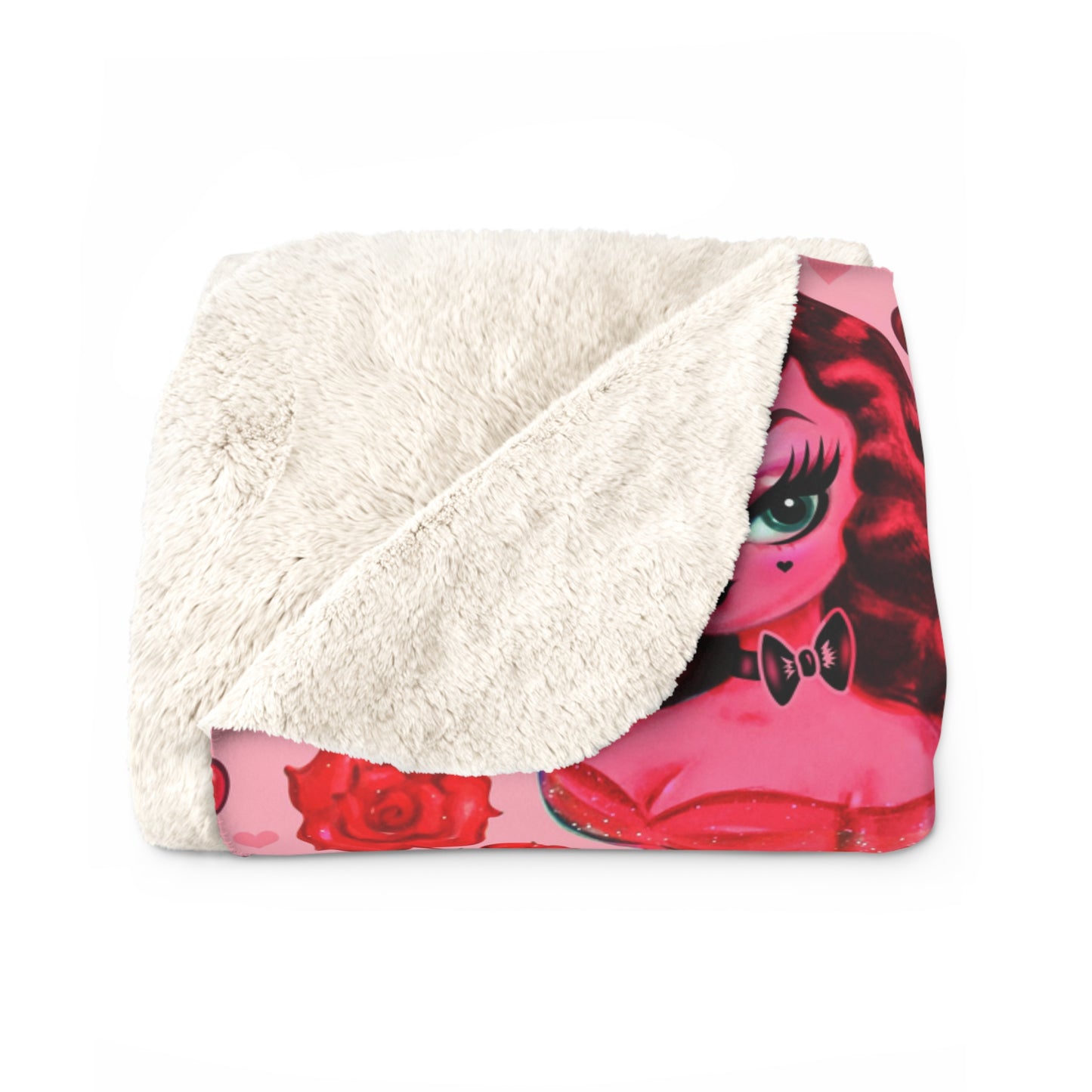 Devil Dolly with Roses and Cherries  • Sherpa Fleece Blanket