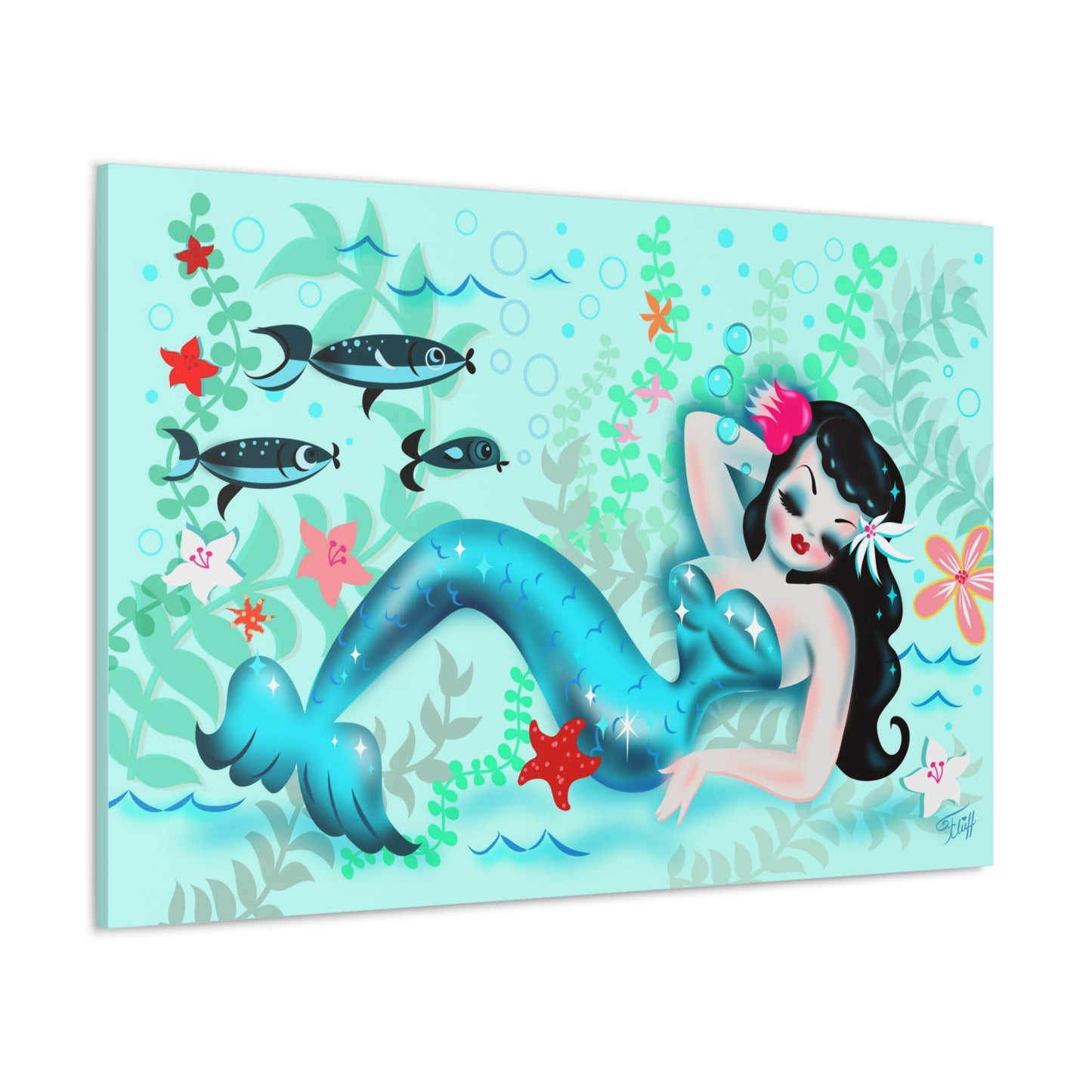 Dozing Mermaid • Canvas Gallery Wrap