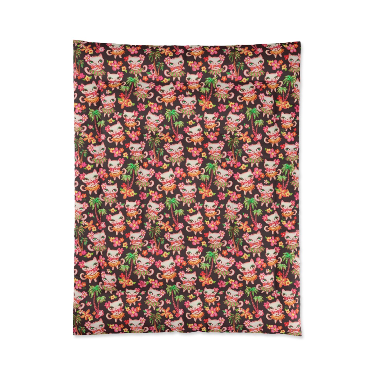 Hula Kitties Chocolate • Comforter