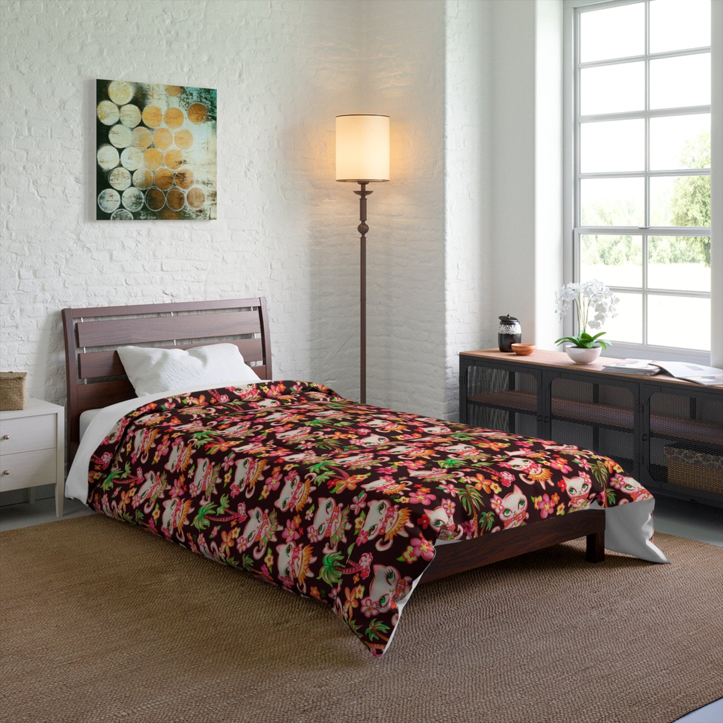 Hula Kitties Chocolate • Comforter