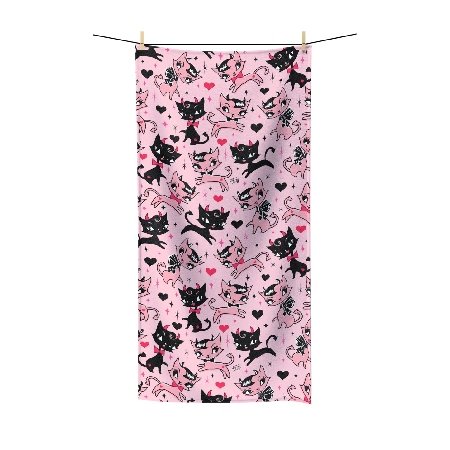 Devil Kitties Pink • Towel