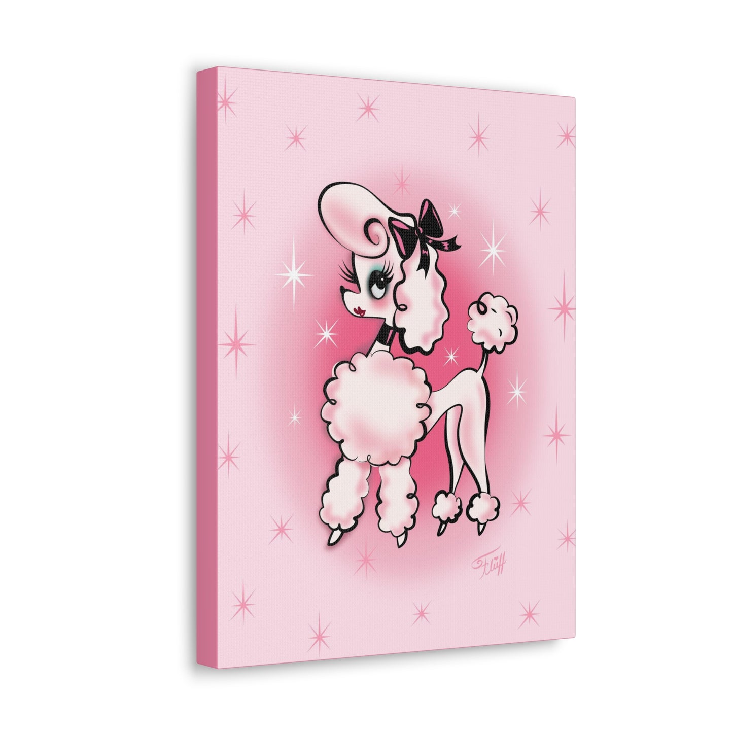 Posh Poodle on Pink • Canvas Gallery Wrap
