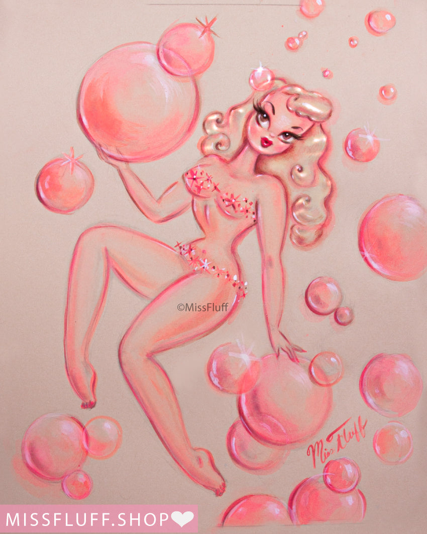 Blonde Bubble Doll • Art Print