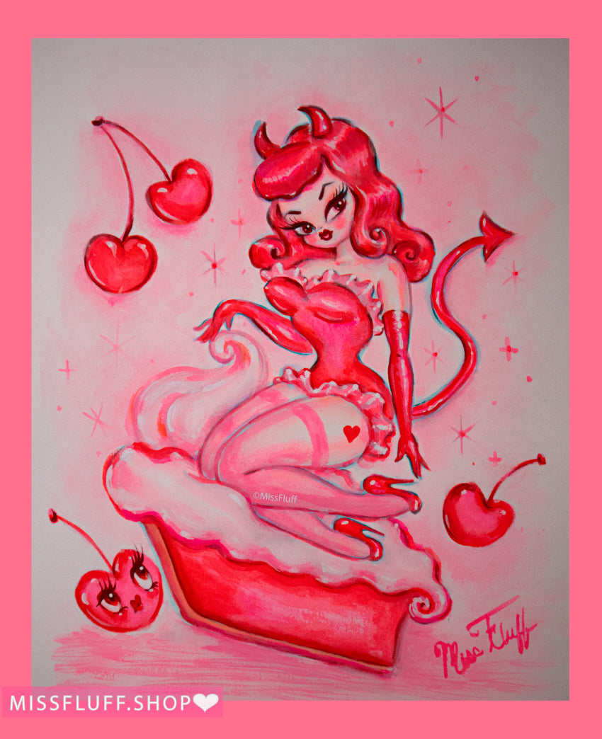 Cherry Pie Devil Dolly • Original Drawing 8x10