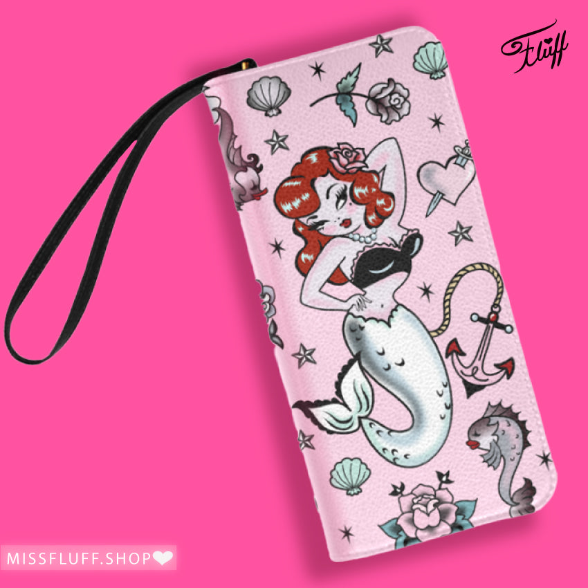 Molly Mermaid on Pink • Clutch Wallet