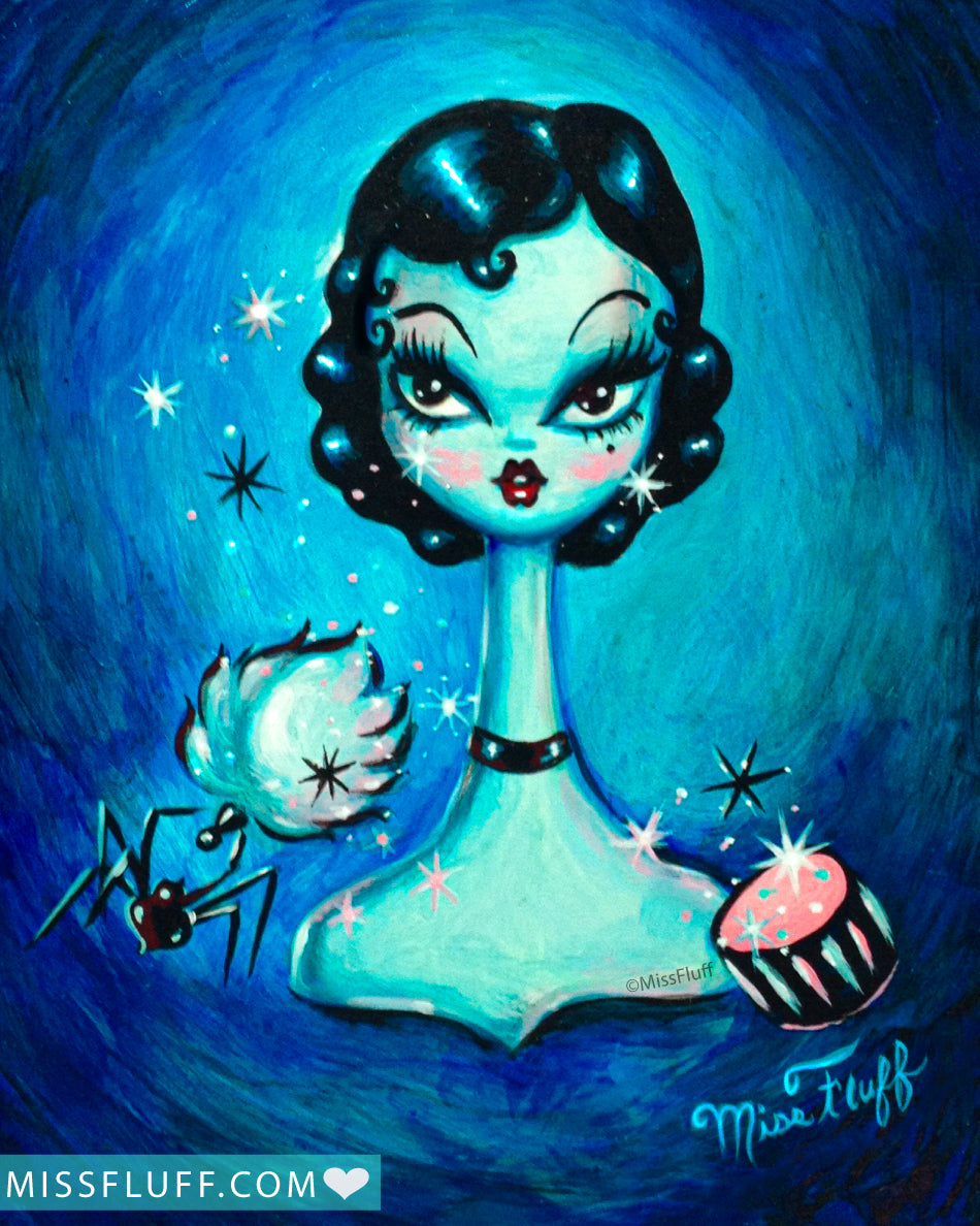 Noir Boudoir Girl Painted Version • Art Print