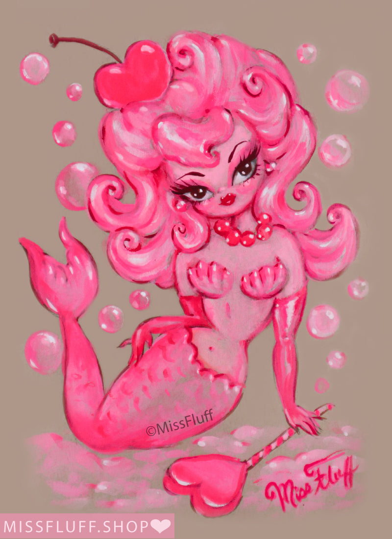 Pink Candy Pixie Mermaid • Art Print
