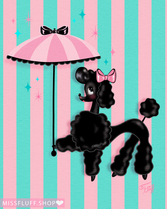 Pixie Poodle with Parasol • Art Print