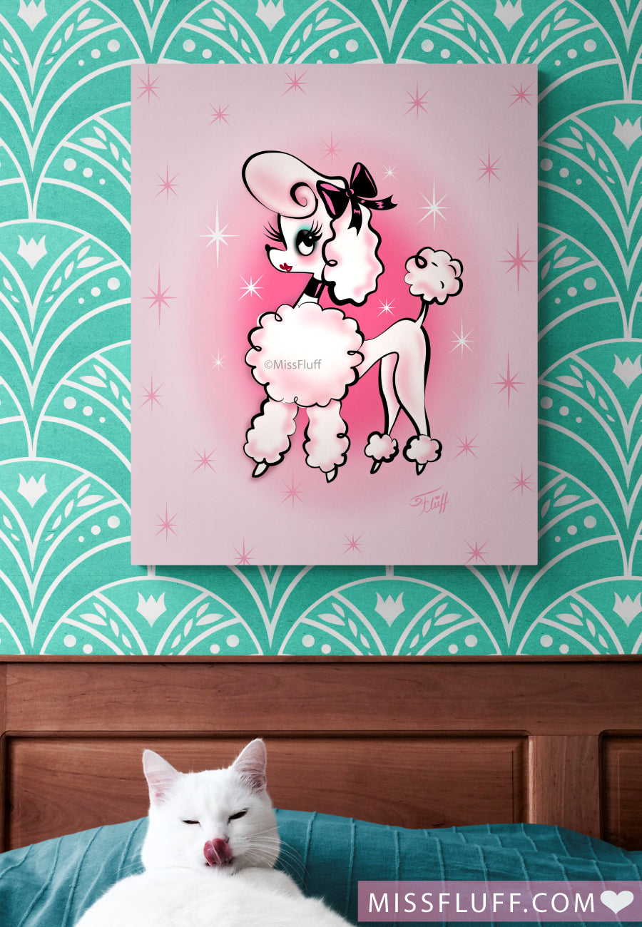 Posh Poodle on Pink • Canvas Gallery Wrap