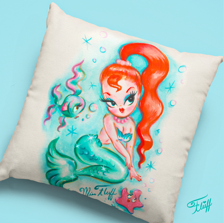 Redhead Baby Doll Mermaid • Decor Pillow