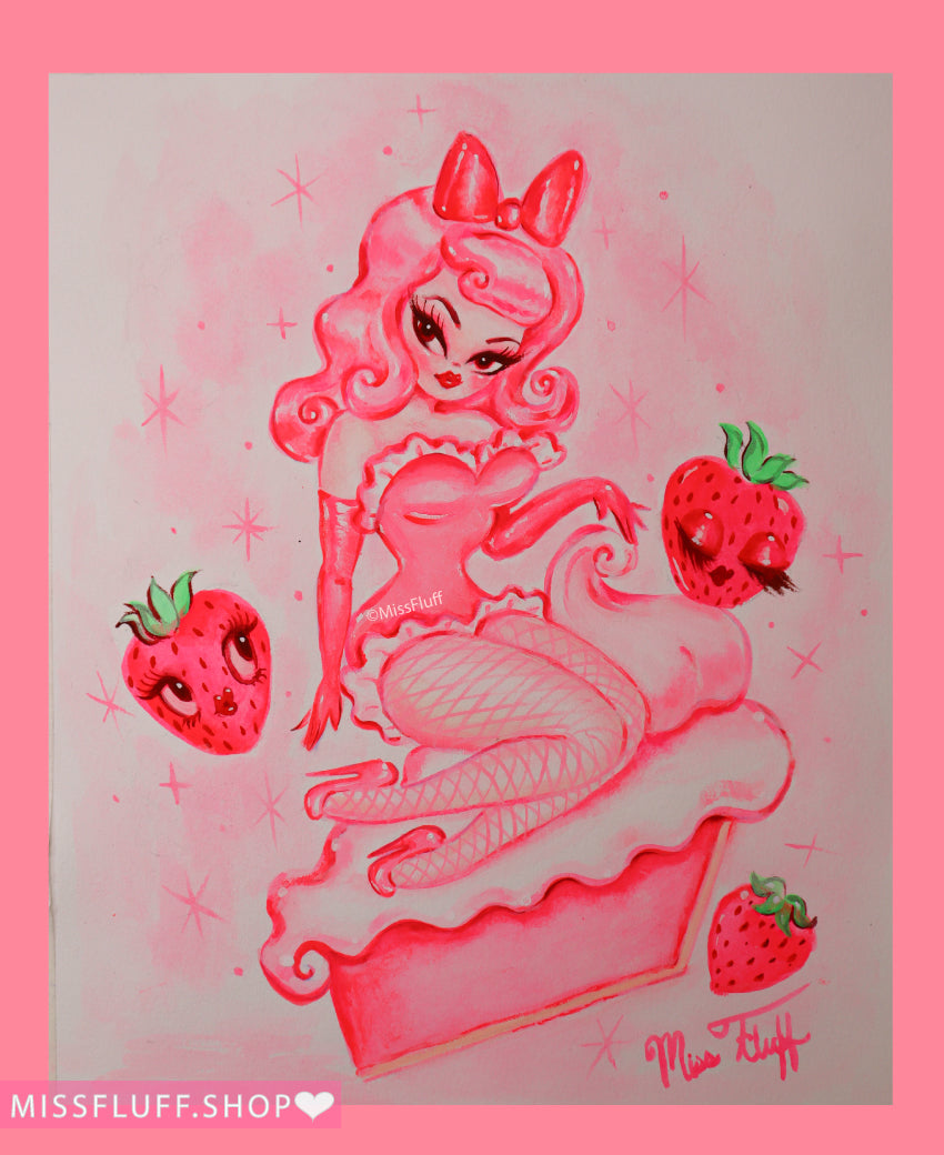 Strawberry Cheesecake Dolly • Original Drawing 8x10