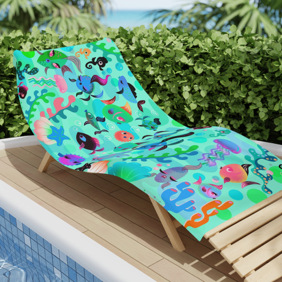 Mid Mod Fish Aqua • Towel