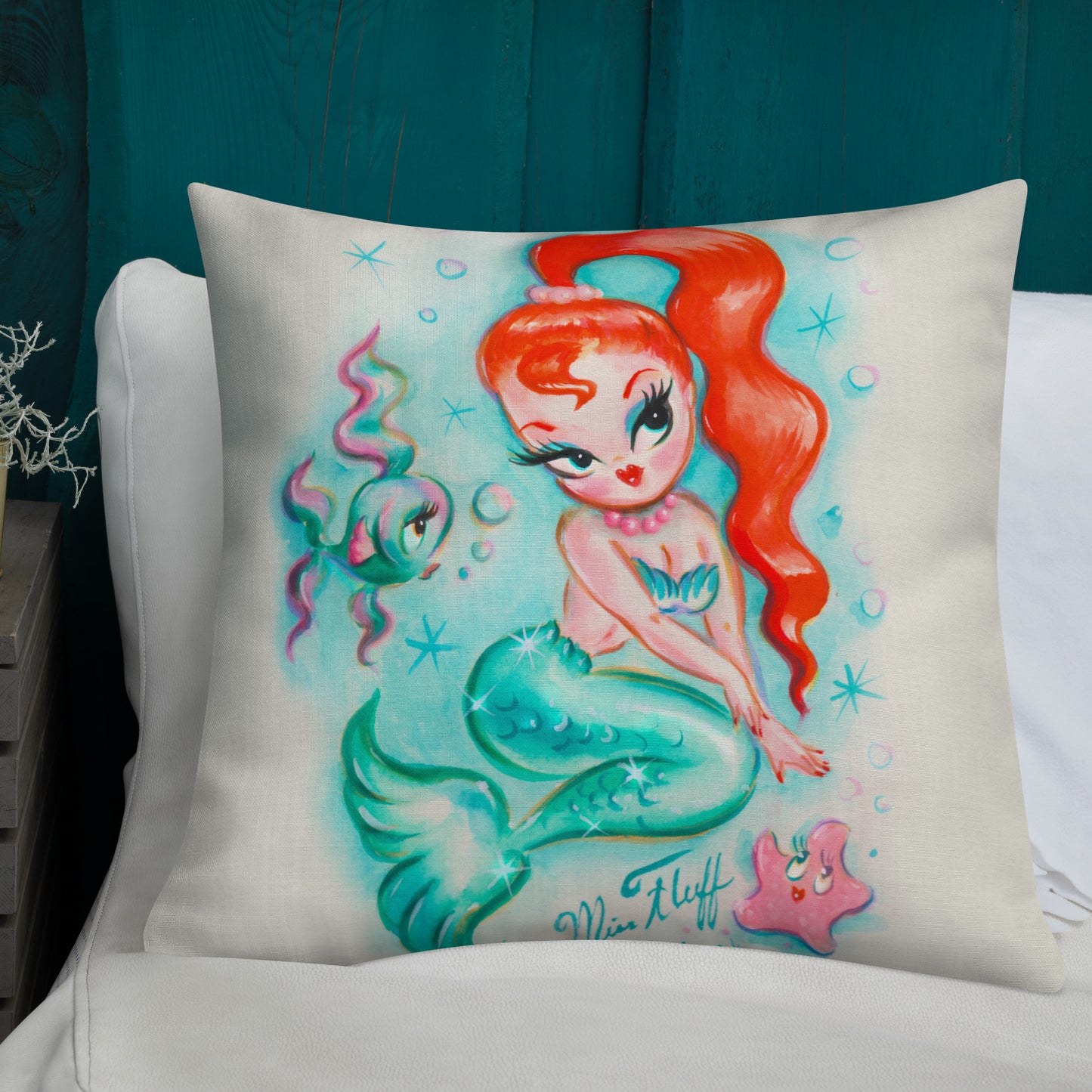 Redhead Baby Doll Mermaid • Decor Pillow
