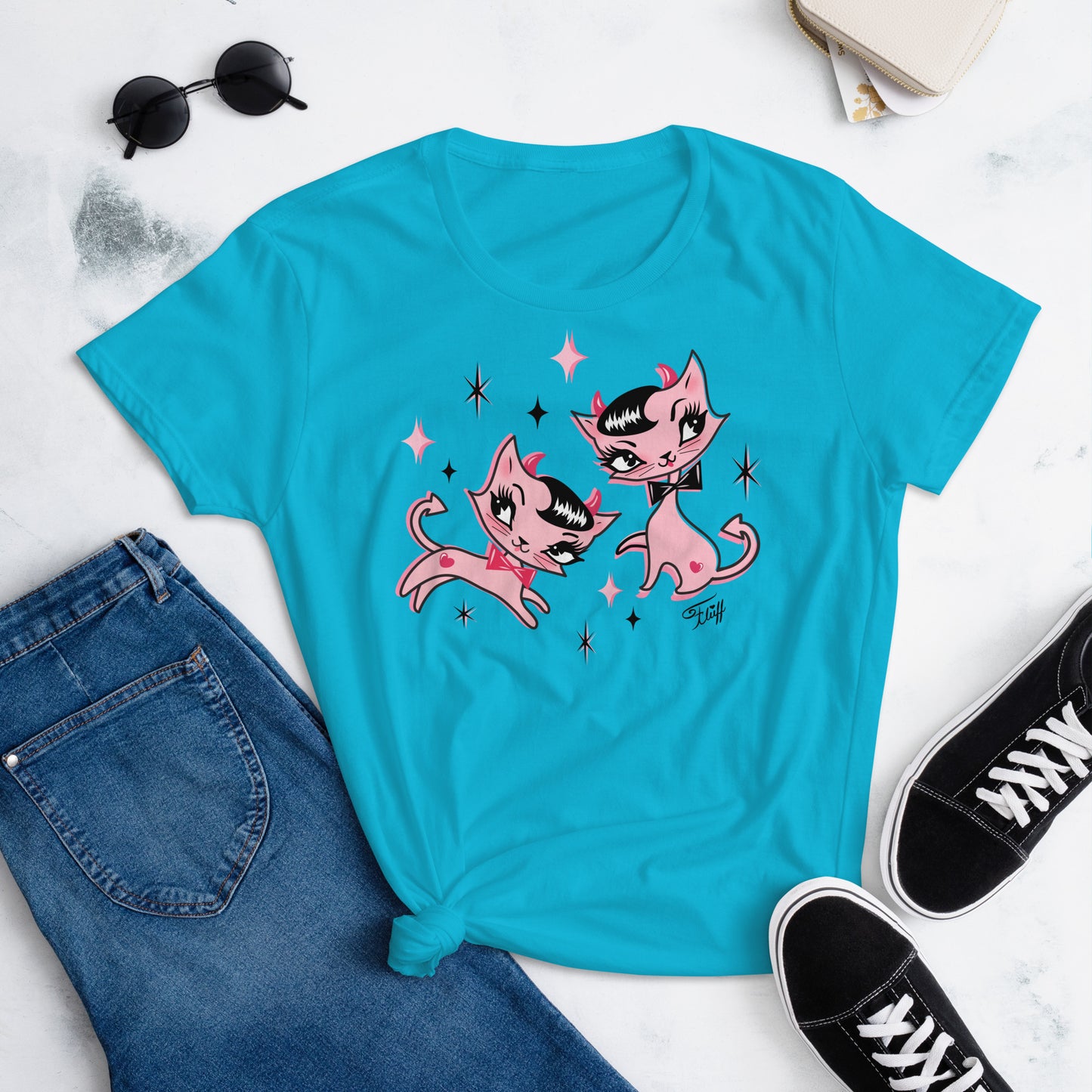 Devil Kitties Pink • Women's Relaxed Fit T-Shirt