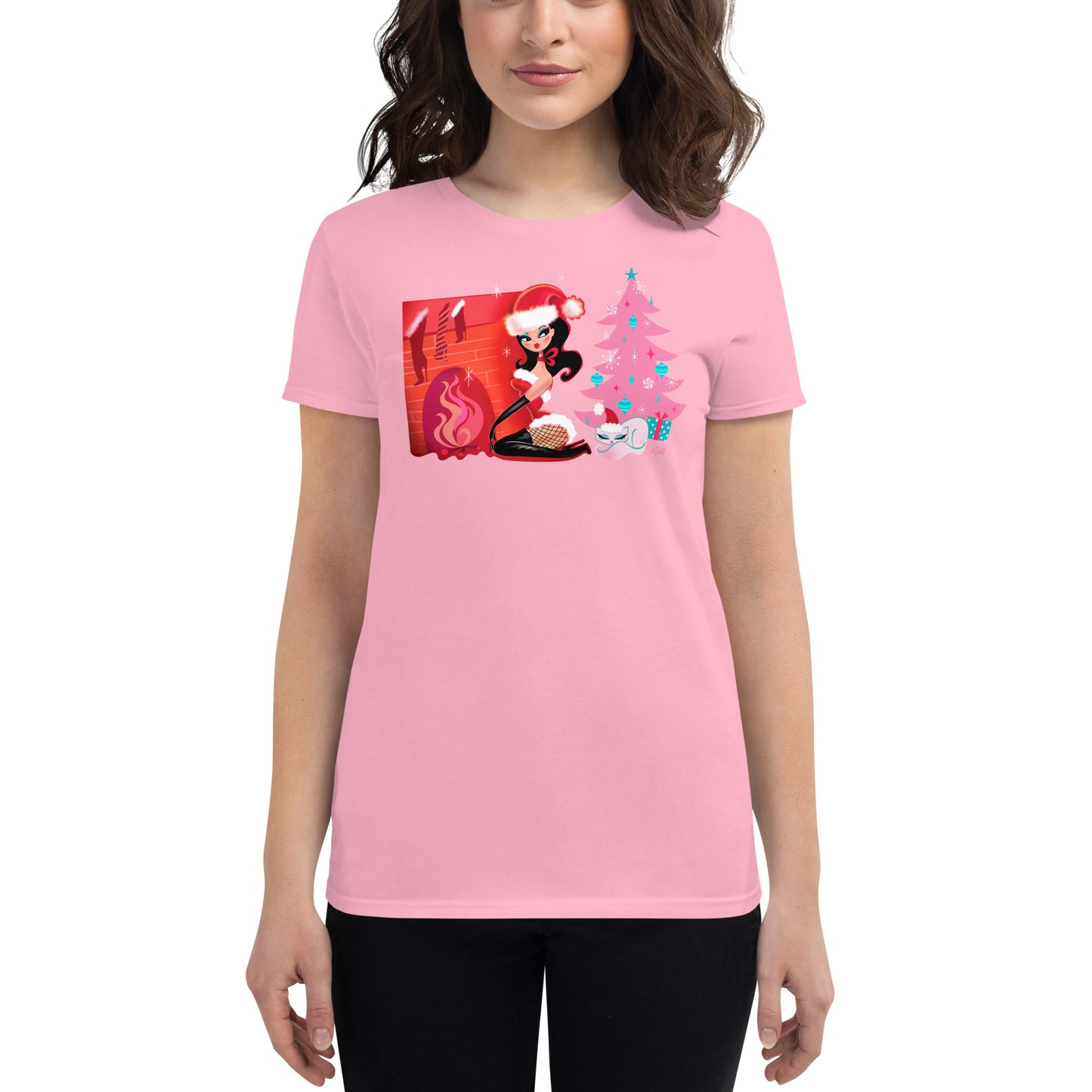 Sassy Santa next to the Fireplace • Women's Relaxed Fit T-Shirt