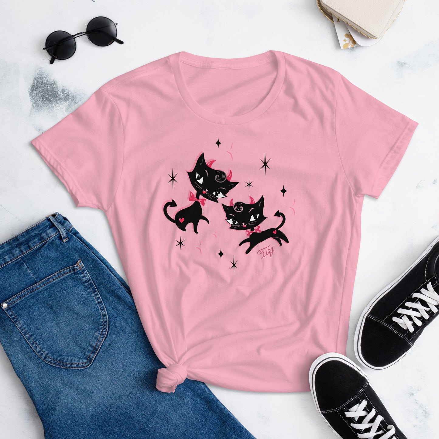 Black Devil Kitties• Women's Relaxed Fit T-Shirt
