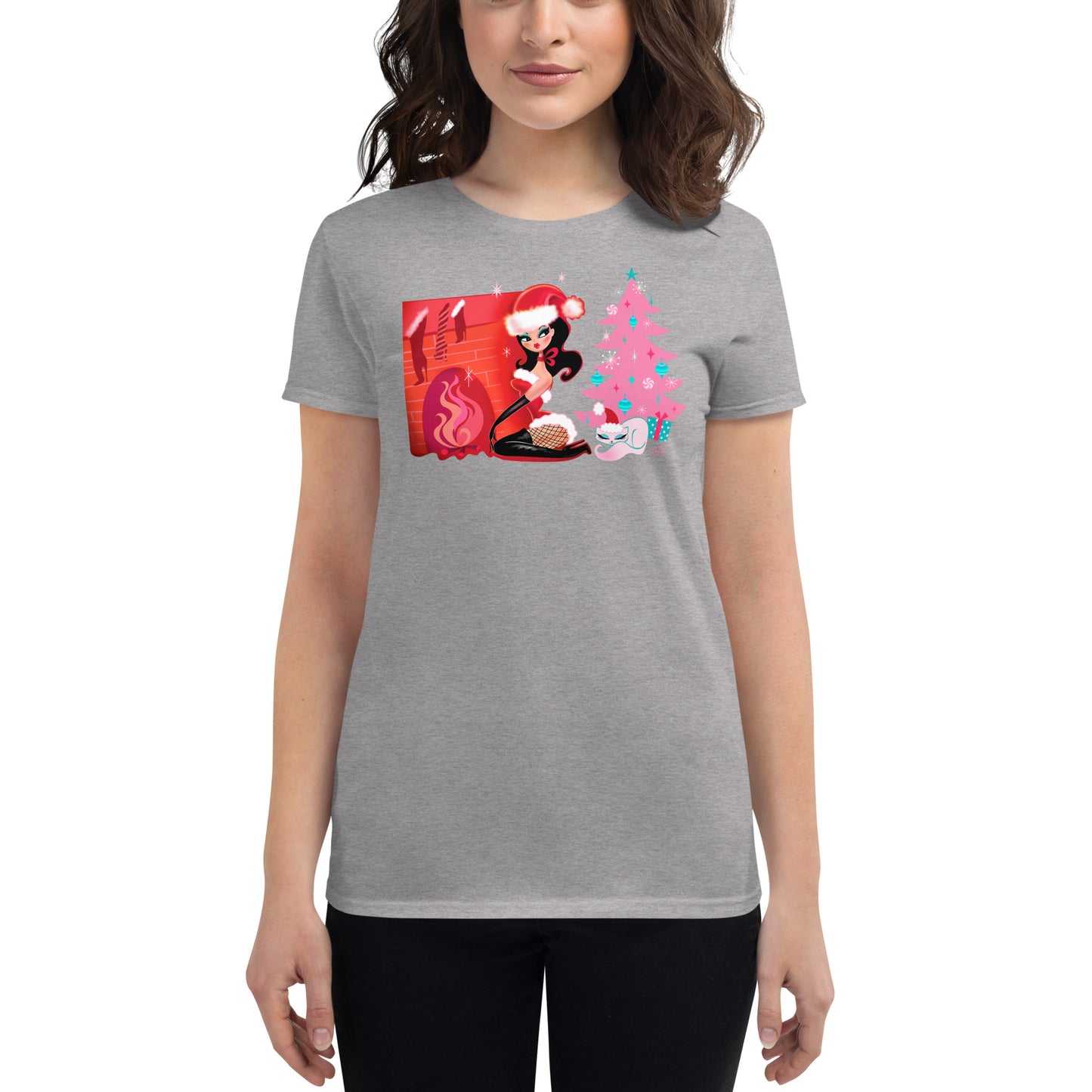Sassy Santa next to the Fireplace • Women's Relaxed Fit T-Shirt