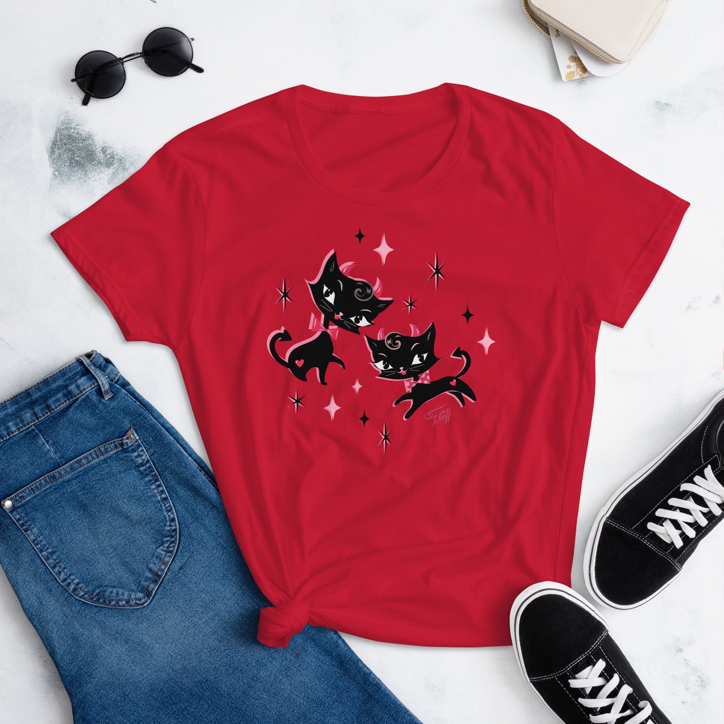 Black Devil Kitties• Women's Relaxed Fit T-Shirt