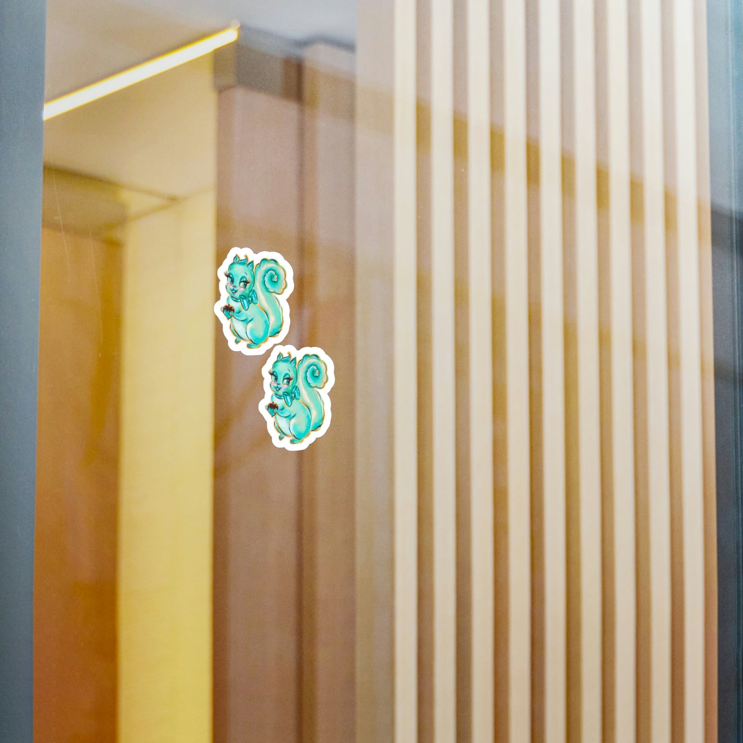 Cute Teal Squirrel • Kiss-Cut Vinyl Decals Set