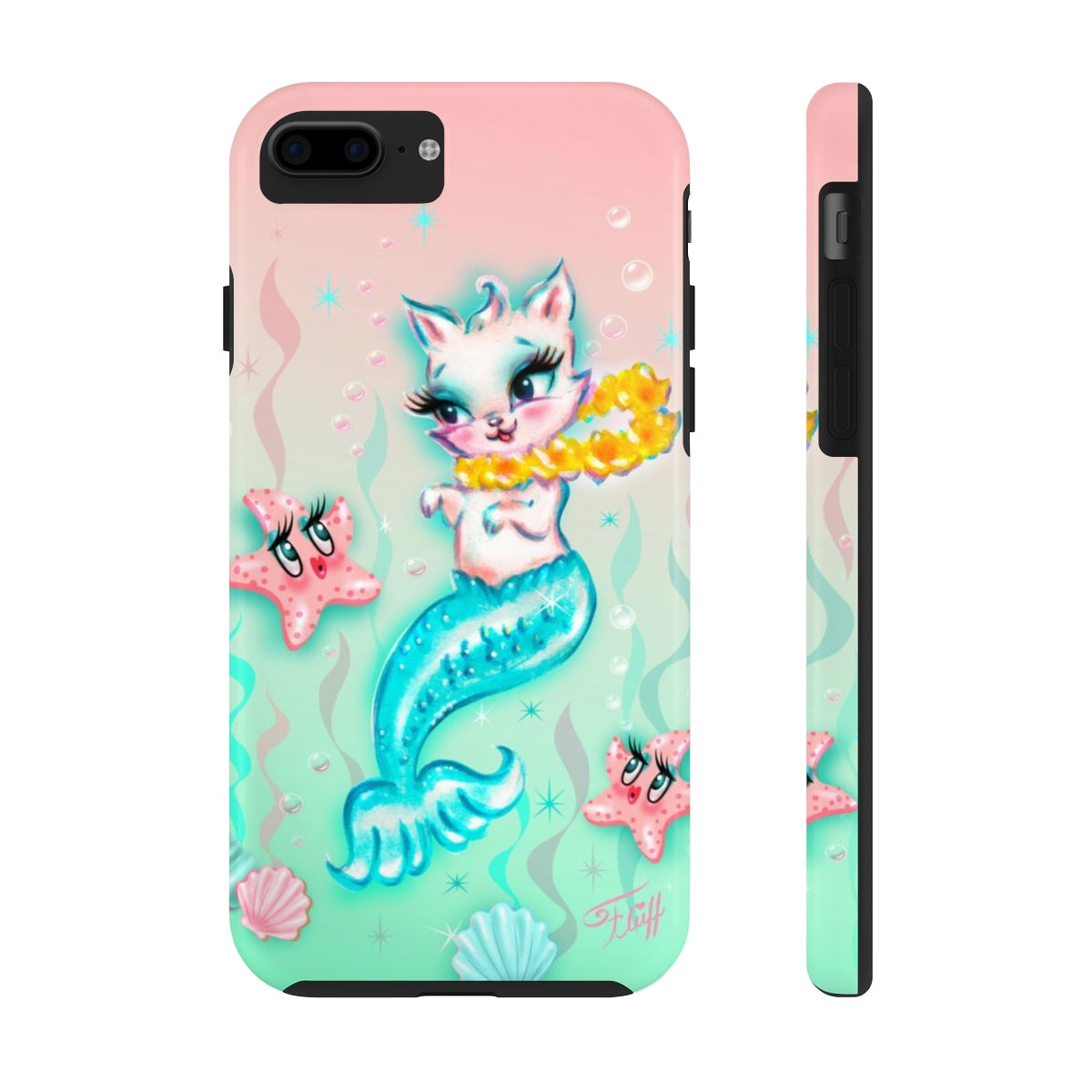 Merkitten with Lei and Starfish • Phone Case