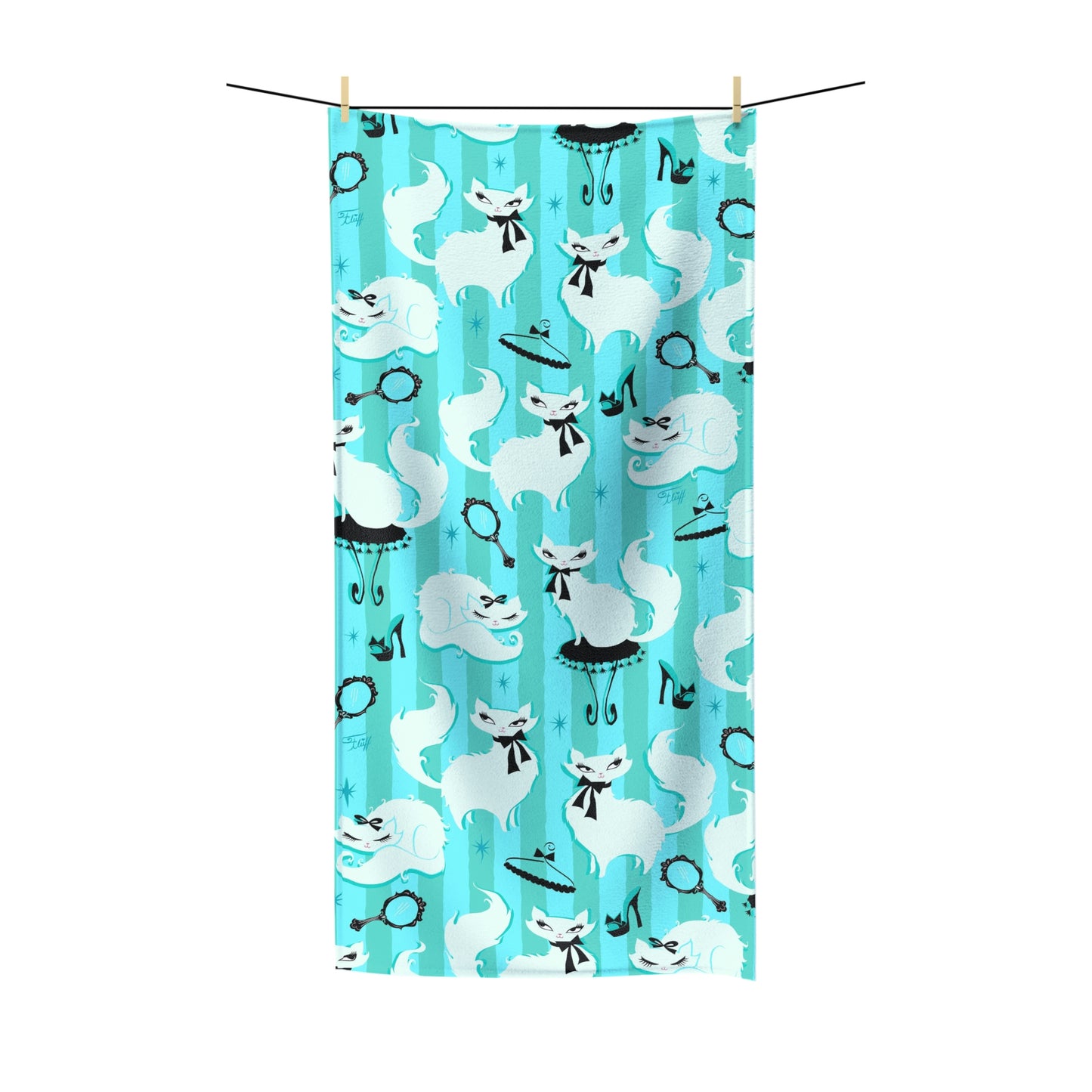 Boudoir Kitties Mint • Towel