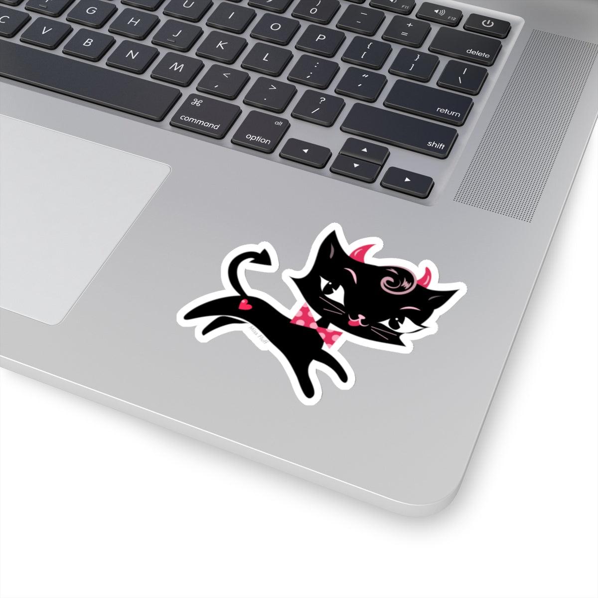 Black Cat Devil with Bow Tie • Kiss-Cut Sticker
