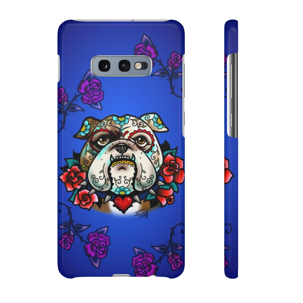 Sugar Skull Bulldog With Roses • Samsung Galaxy Phone Case