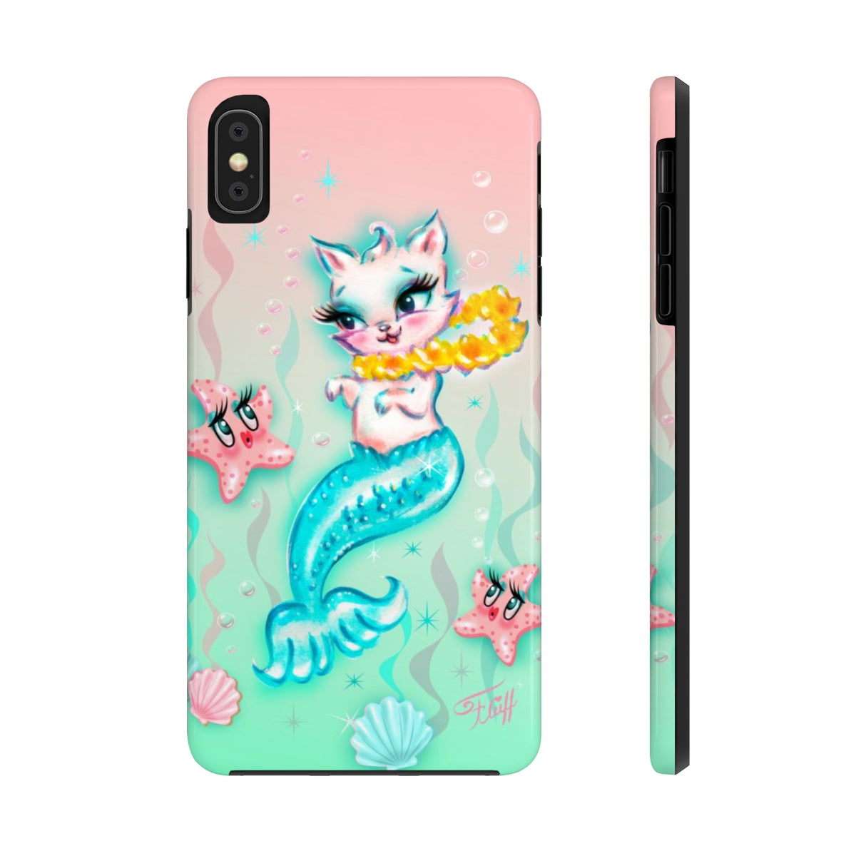 Merkitten with Lei and Starfish • Phone Case