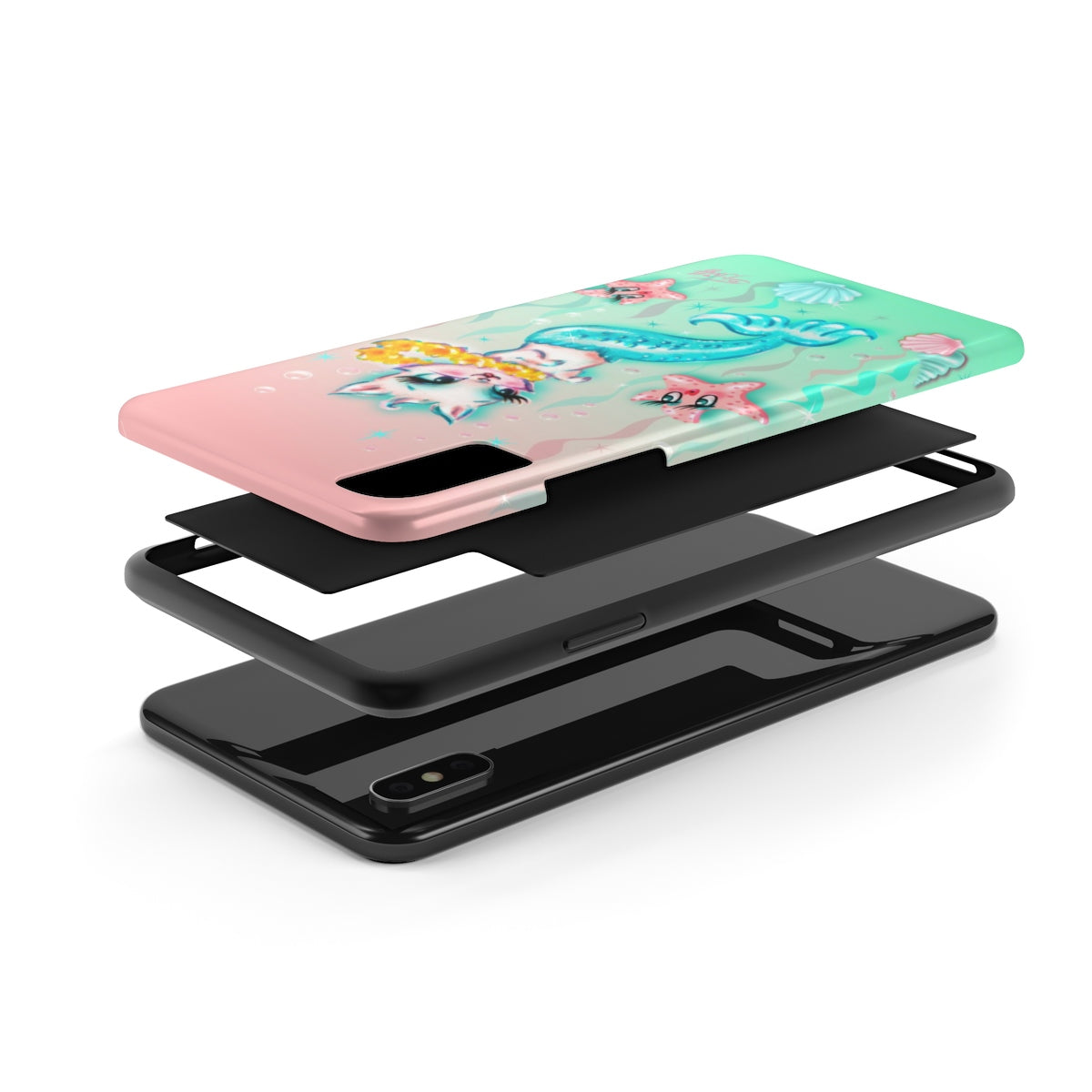 Merkitten with Lei and Starfish • Phone Case