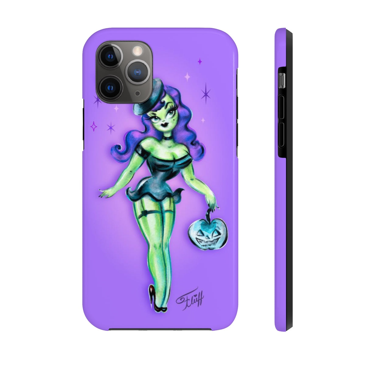 Pinup Witch with Jack-o'-lantern • Phone Case