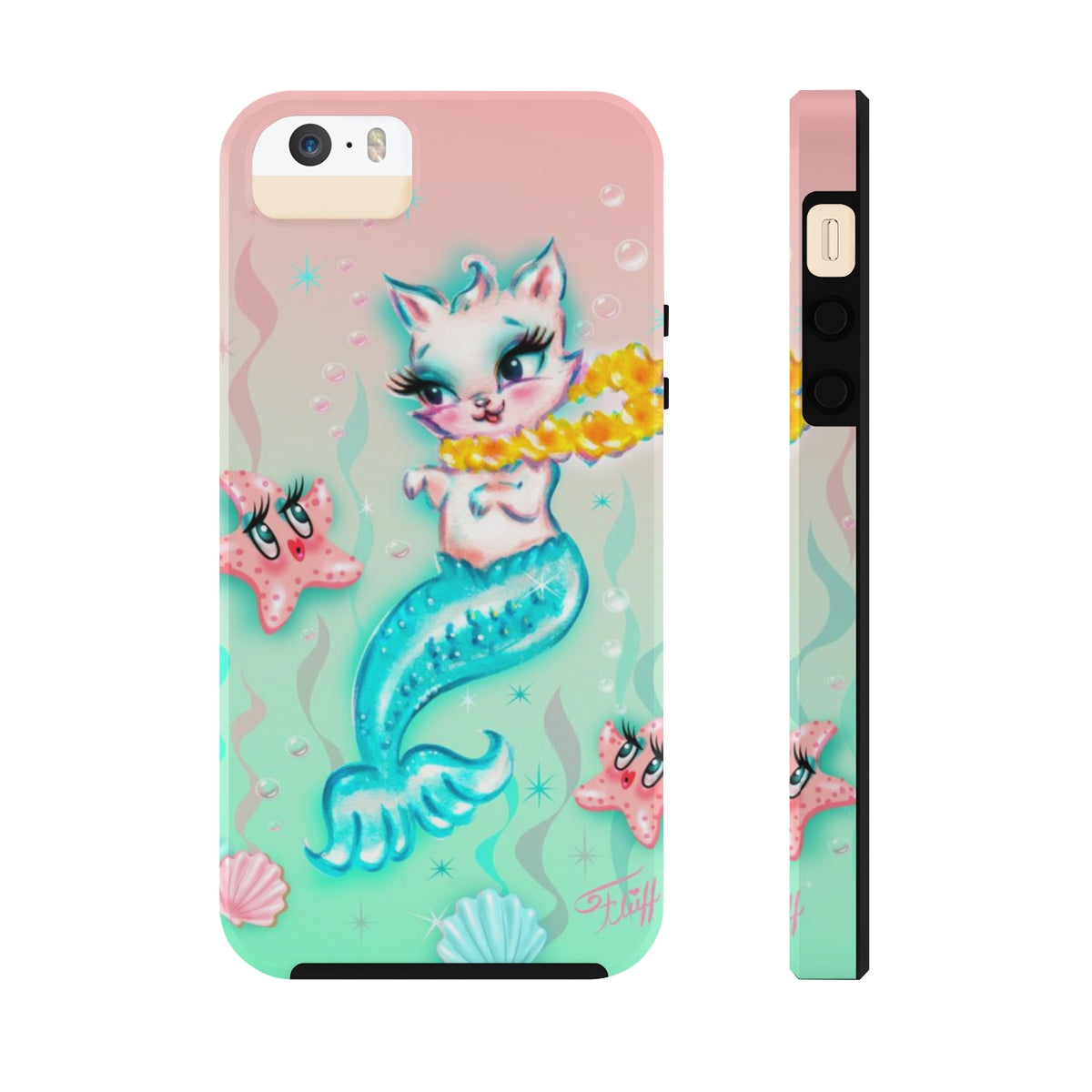 Merkitten with Lei and Starfish • Phone Case