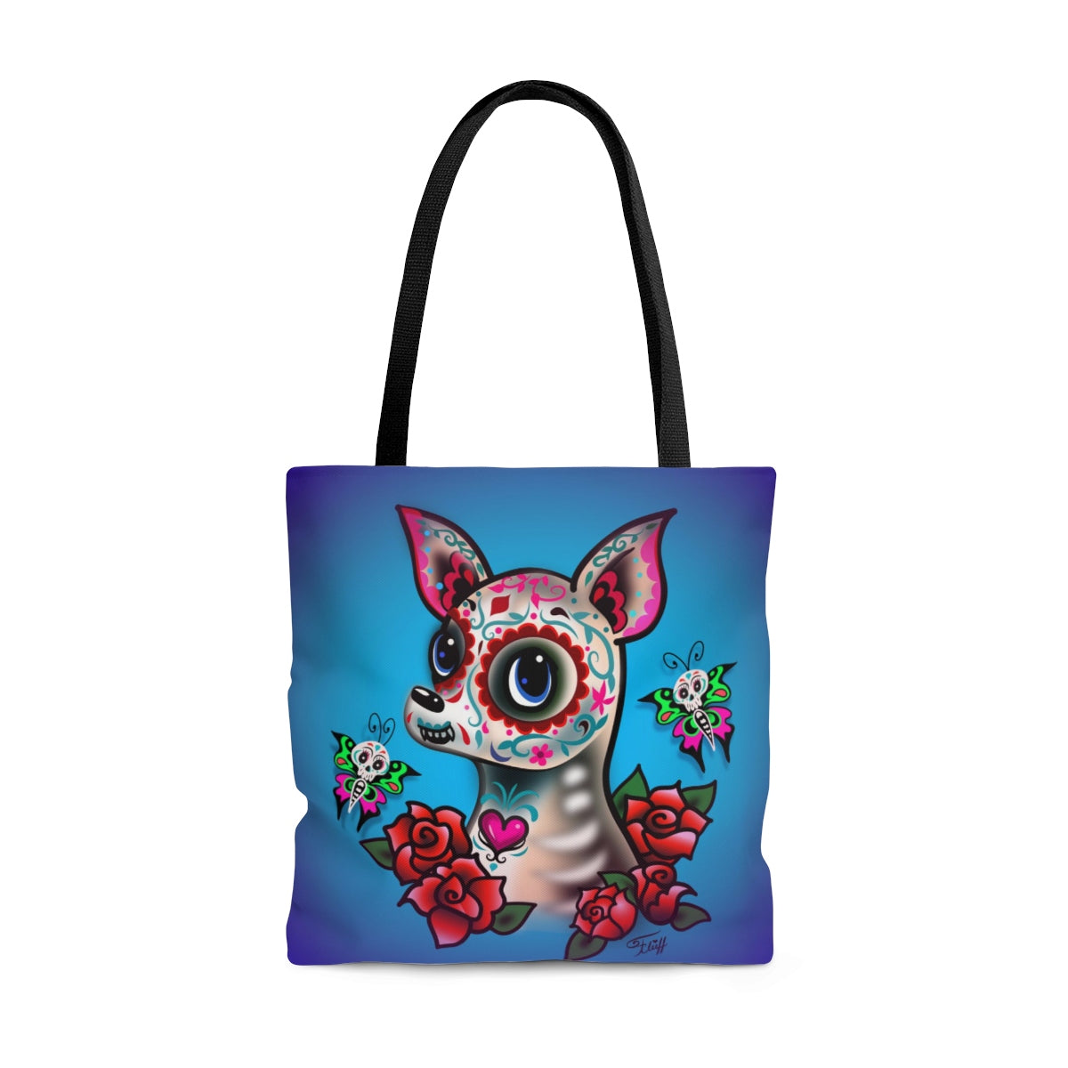 Sugar Skull Chihuahua Blue • Tote Bag