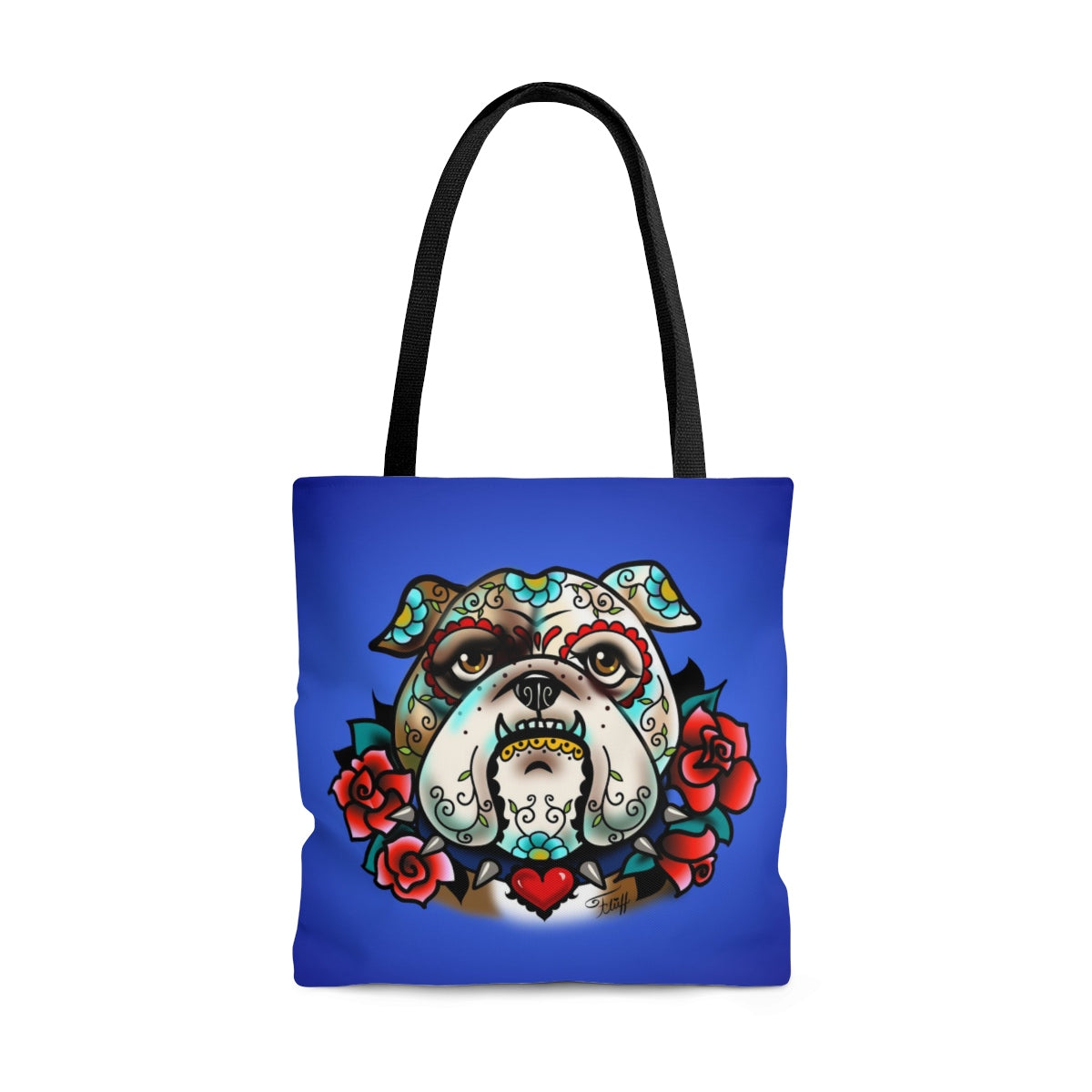 Sugar Skull Bulldog • Tote Bag
