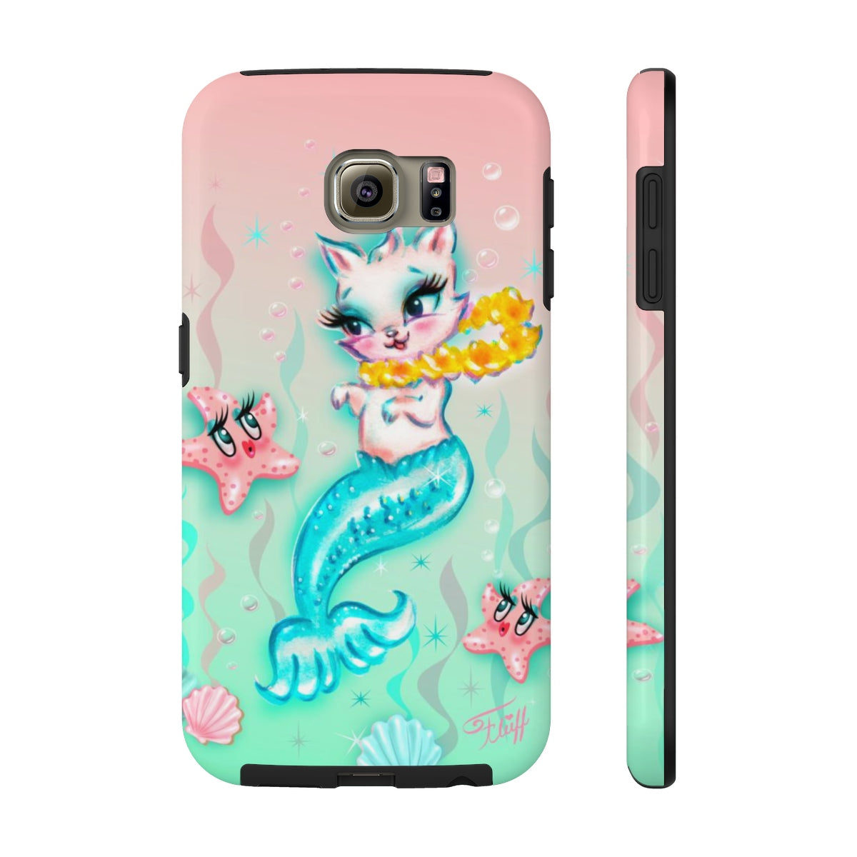 Merkitten with Lei and Starfish • Phone Case
