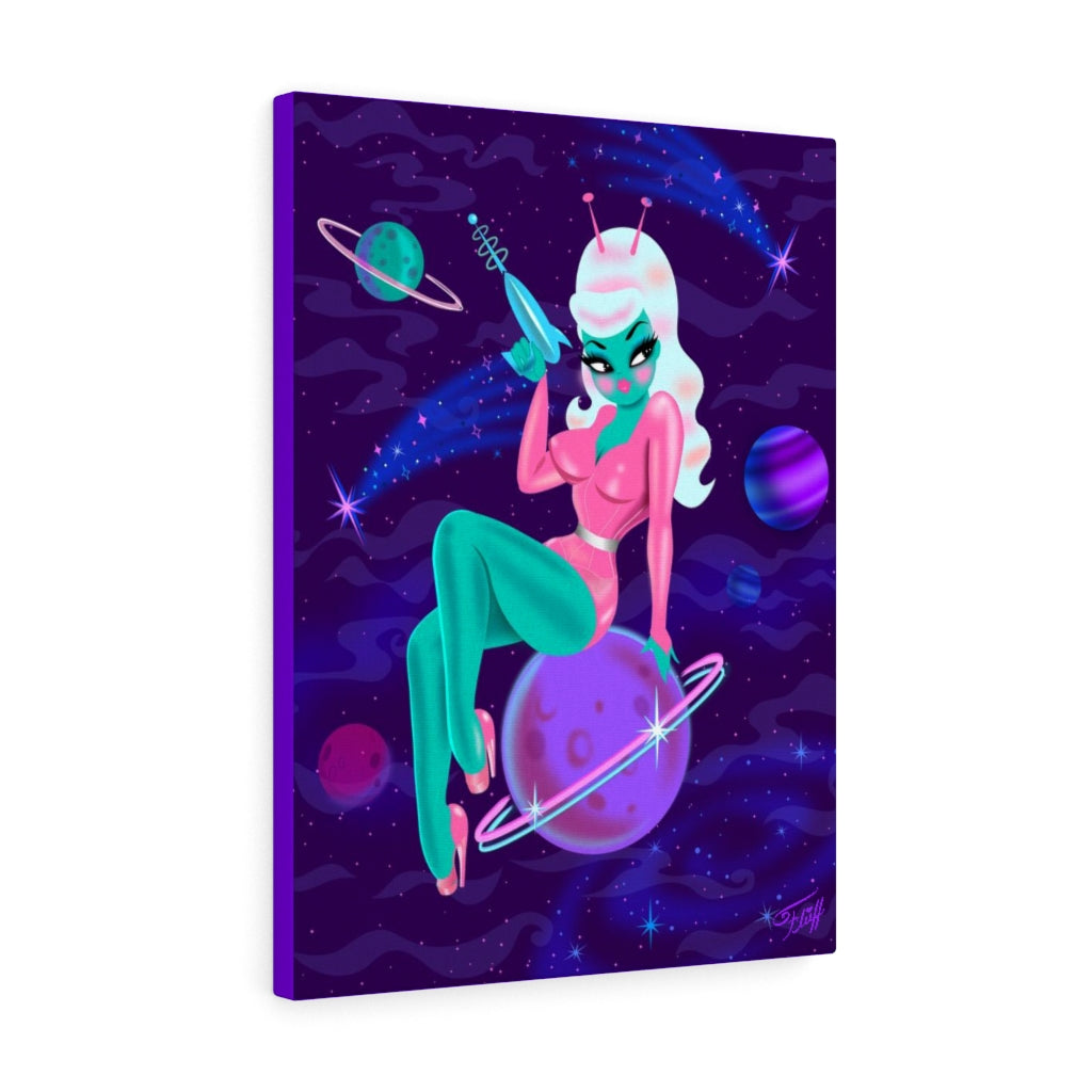 Alien Girl on Saturn • Canvas Gallery Wrap
