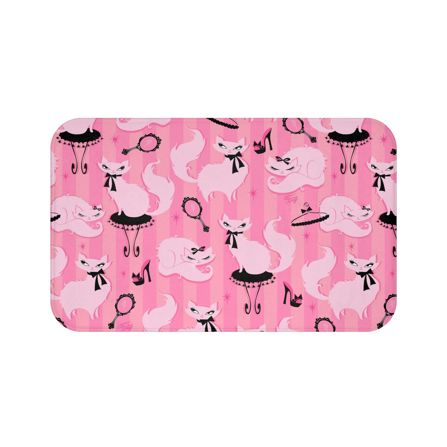 Boudoir Kitties Pink • Bath Mat