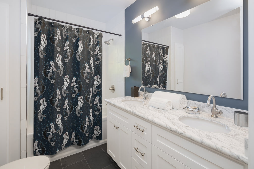 Pearla on Deep Blue • Shower Curtain