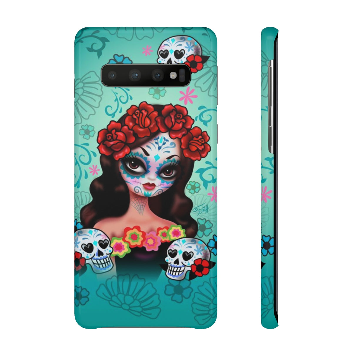 Sugar Skull Girl with Roses • Samsung Galaxy Phone Case